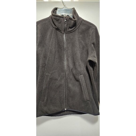 ATHLETIC Works Womens Polar Fleece Jacket Black Fleece Full Zip Pockets Size S - Picture 2 of 11